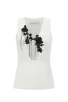 SWAYING/KNIT water drop hollow silk vest SW24SS1T34 white